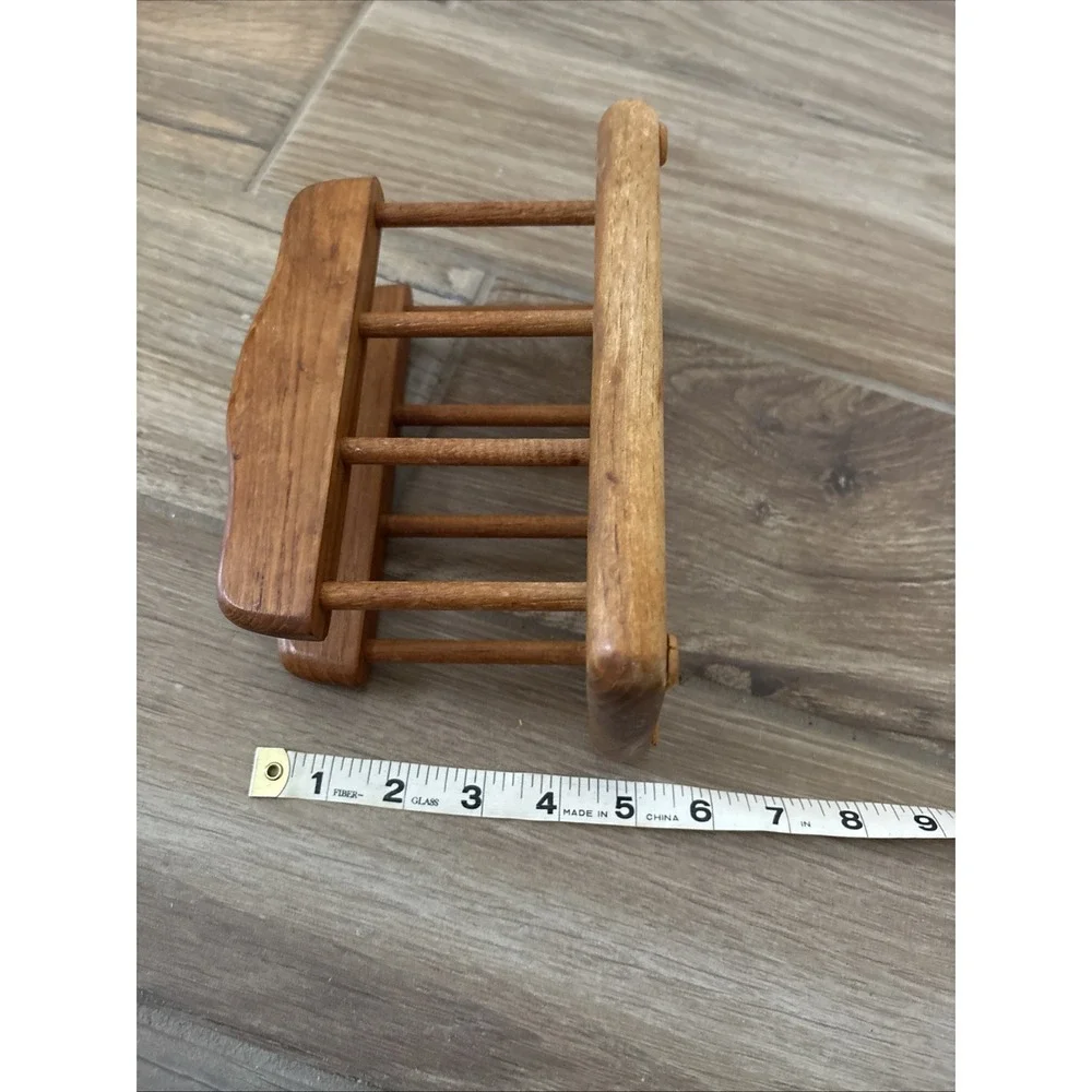VTG Goodwood Teak‎ Wood Napkin Holder Letter Memo MCM Boho Decor Thailand
